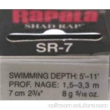 Rapala Shad Rap Lure Size 07, 2 3/4 Length, 5'-11' Depth, 2 #6 Treble Hooks, Silver Fluor Chartreuse 904050